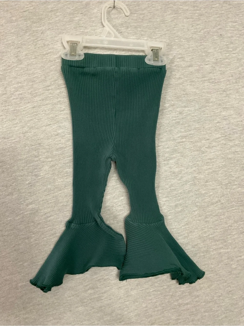 Kids Green Ruffle Flare Leggings